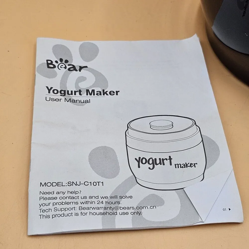 Bear Electric Yogurt Maker SNJ-C10T1 Greek Yogurt Machine w/ Timer Strainer Jars